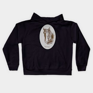 Working Horse Portrait Kids Hoodie